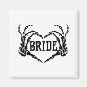 Spooky Bride Skeleton Hands Engagement Wedding Hal Magnet