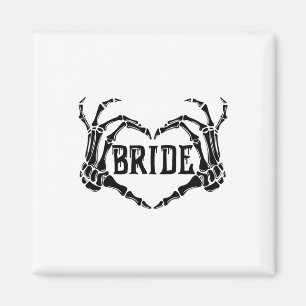 Spooky Bride Skeleton Hands Engagement Wedding Hal Magnet