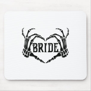 Spooky Bride Skeleton Hands Engagement Wedding Hal Mouse Pad