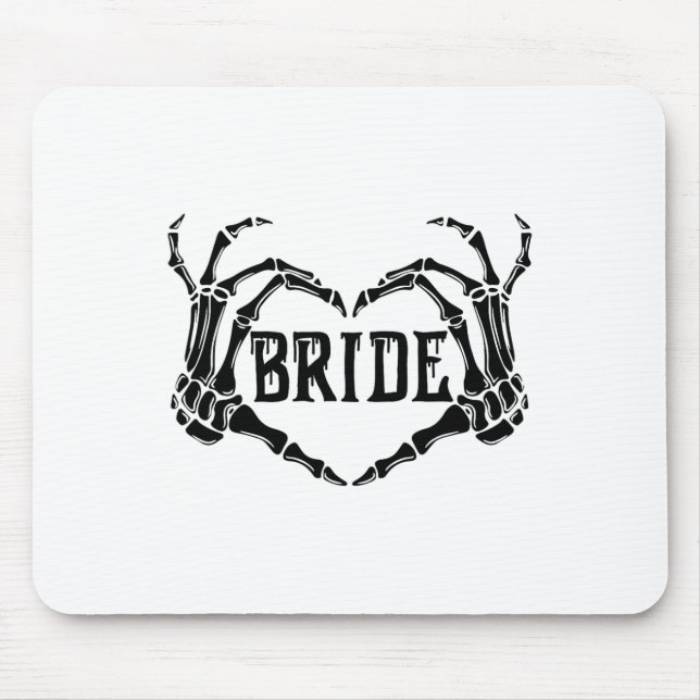 Spooky Bride Skeleton Hands Engagement Wedding Hal Mouse Pad (Front)
