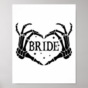 Spooky Bride Skeleton Hands Engagement Wedding Hal Poster