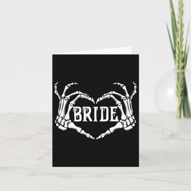 Spooky Bride Skeleton Hands Halloween Engagement W Card (Front)