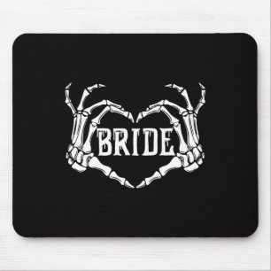 Spooky Bride Skeleton Hands Halloween Engagement W Mouse Pad