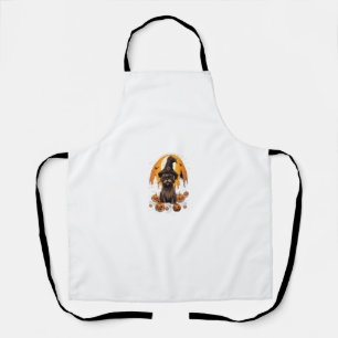 Spooky Brussels Griffon Dog Witch Halloween Apron