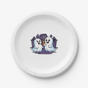 Spooky Buddies A Halloween Haunt Classic T-Shirt_1 Paper Plate