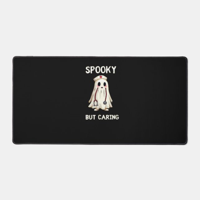 SPOOKY BUT CARING Essential T-Shirt Desk Mat (Front)