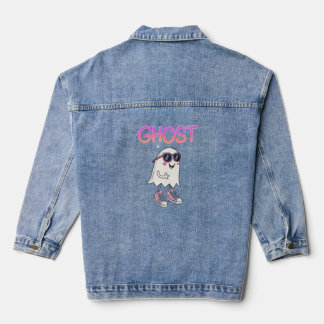 Spooky But Cool Ghost Tee Denim Jacket
