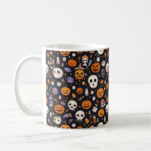 Spooky but Cute Halloween Friends Pattern Mug