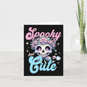 Spooky But Cute Skull Flowers Halloween Pastel Got Card