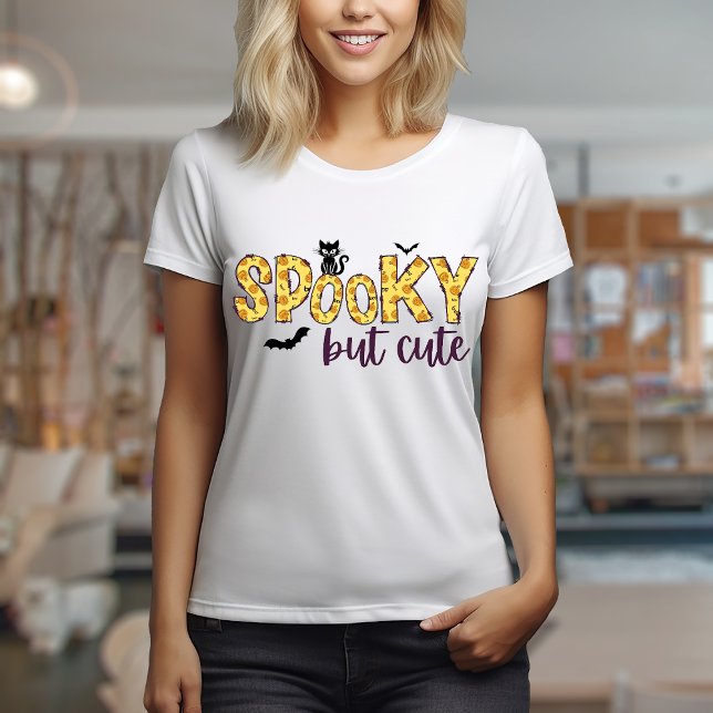Spooky but cute version t-shirt (Spooky but cute doodle letters t-shirt design)
