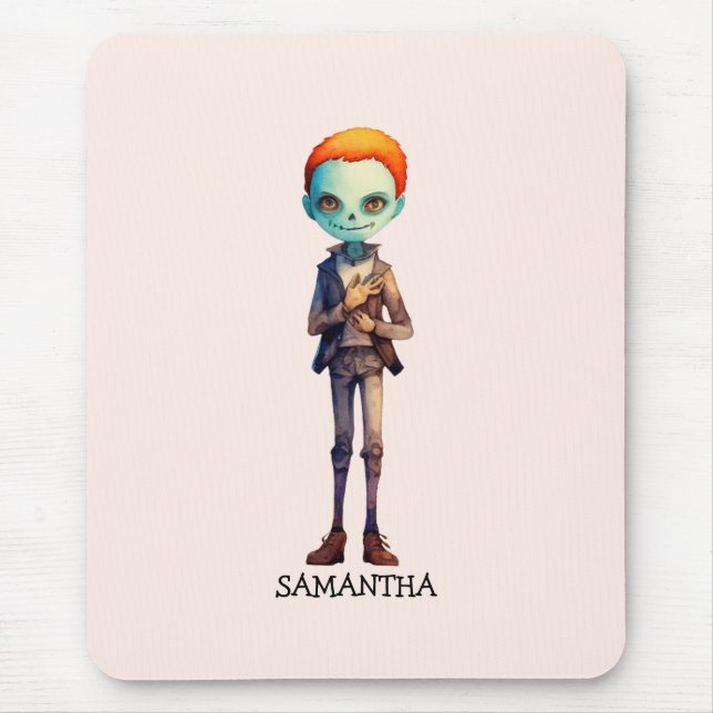 Spooky But Cute Zombie Kid – Adorable Macabre (2) Mouse Pad (Front)