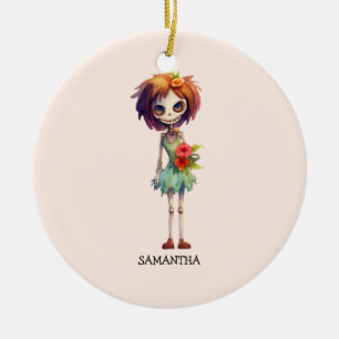 Spooky But Cute Zombie Kid – Adorable Macabre Ceramic Ornament