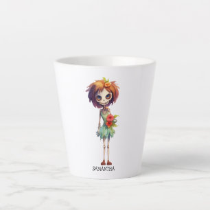 Spooky But Cute Zombie Kid – Adorable Macabre Latte Mug