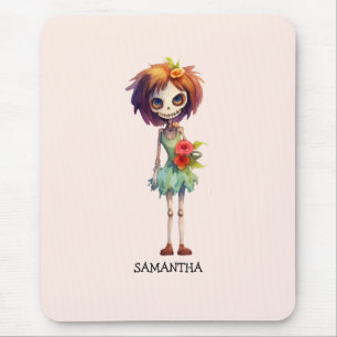 Spooky But Cute Zombie Kid – Adorable Macabre Mouse Pad