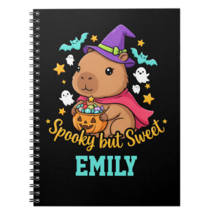 Spooky but Sweet Capybara Witch Halloween Notebook