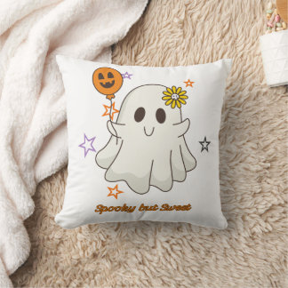 Spooky but Sweet Cute Ghost Halloween Cushion