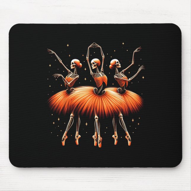 Spooky Byllerina Skeleton Dance Funny Halloween By Mouse Pad (Front)