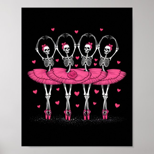 Spooky Byllerina Skeleton Dance Funny Halloween By Poster (Front)