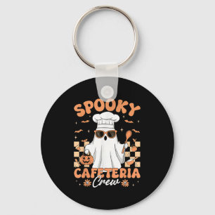 Spooky Cafeteria Crew Lunch Lady Halloween Ghost M Key Ring