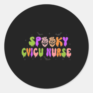 Spooky Cardiac Nurse Halloween Cardiovascular Pump Classic Round Sticker