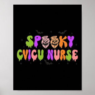 Spooky Cardiac Nurse Halloween Cardiovascular Pump Poster