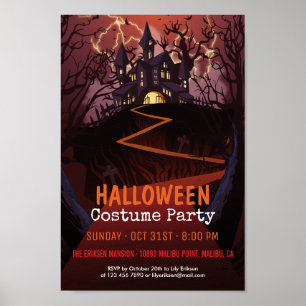 Spooky Castle Halloween Costume Party   Poster