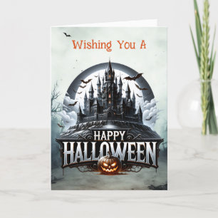 Spooky Castle Halloween Holiday Card