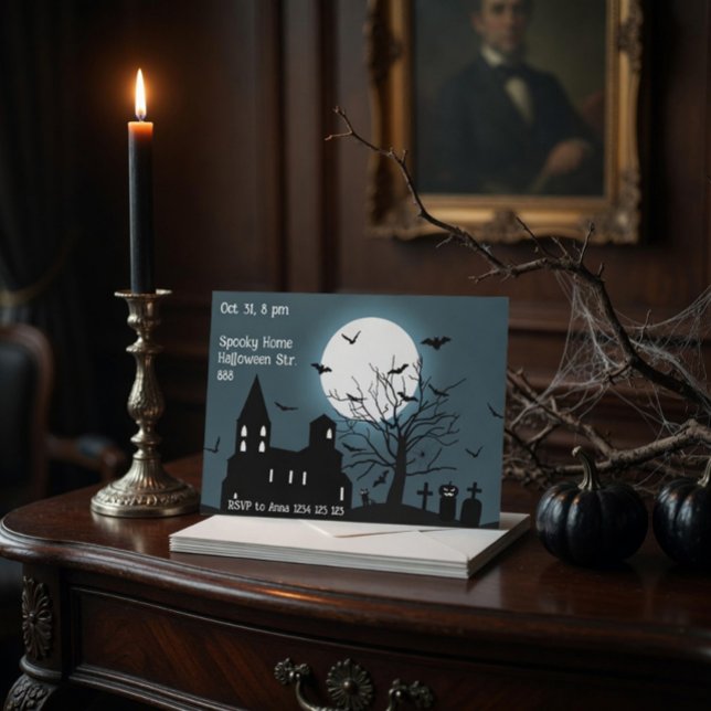Spooky Castle Halloween Party Invitation Card (Creator Uploaded)