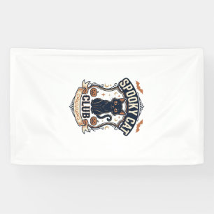 Spooky Cat Club Cat Halloween Spooky Cat Vintage V Banner