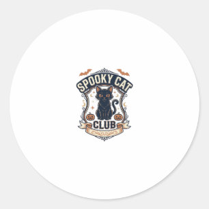 Spooky Cat Club Cat Halloween Spooky Cat Vintage V Classic Round Sticker