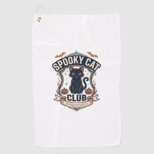 Spooky Cat Club Cat Halloween Spooky Cat Vintage V Golf Towel