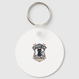 Spooky Cat Club Cat Halloween Spooky Cat Vintage V Key Ring
