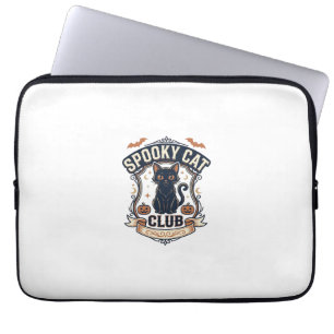 Spooky Cat Club Cat Halloween Spooky Cat Vintage V Laptop Sleeve