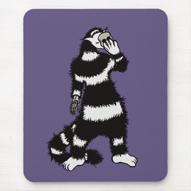 Spooky Cat Creature Skeleton Hand Skull Mask Mouse Pad (Front)