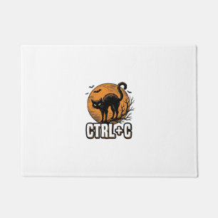 Spooky Cat CTRL C Vintage Halloween Vector Design_ Doormat