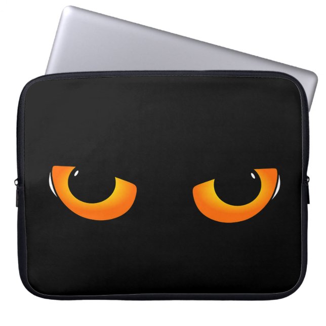 Spooky Cat Eyes Laptop Sleeve (Front)