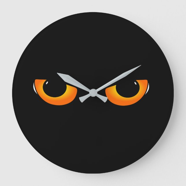 Spooky Cat Eyes Large Clock (Front)