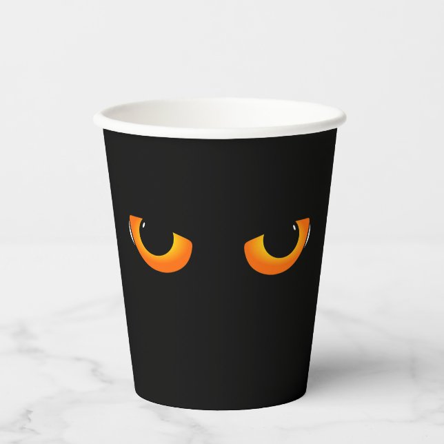 Spooky Cat Eyes Paper Cups (Front)