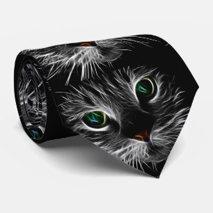 Spooky Cat Feline Soul Spirit Animal Tie