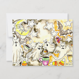 Spooky Cat Ghost Card