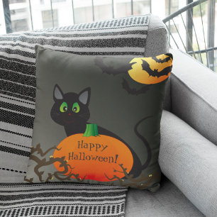 Spooky Cat Halloween Night Cushion