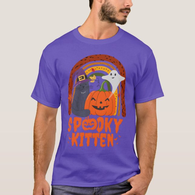 Spooky Cat Kitten Halloween cat for Halloween and  T-Shirt (Front)