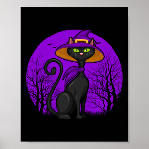 Spooky Cat Lover Halloween Black Kitten Cute Cat S Poster