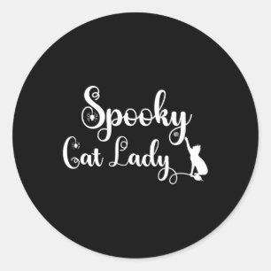 Spooky Cat Mum Shirt Classic Round Sticker