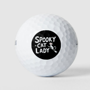 Spooky Cat Mum Spooky Cat Lady Halloween Cat Mum Golf Balls