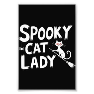 Spooky Cat Mum Spooky Cat Lady Halloween Cat Mum  Photo Print