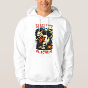 Spooky Cat, Skulls & Haunted Castle Hallowee Hoodie