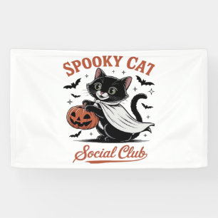 Spooky Cat Social Club PNG - Cute Kitten Classic T Banner