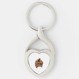 Spooky Cat Vibes 2 Key Ring