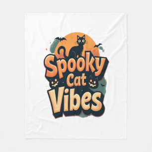 Spooky Cat Vibes Fleece Blanket